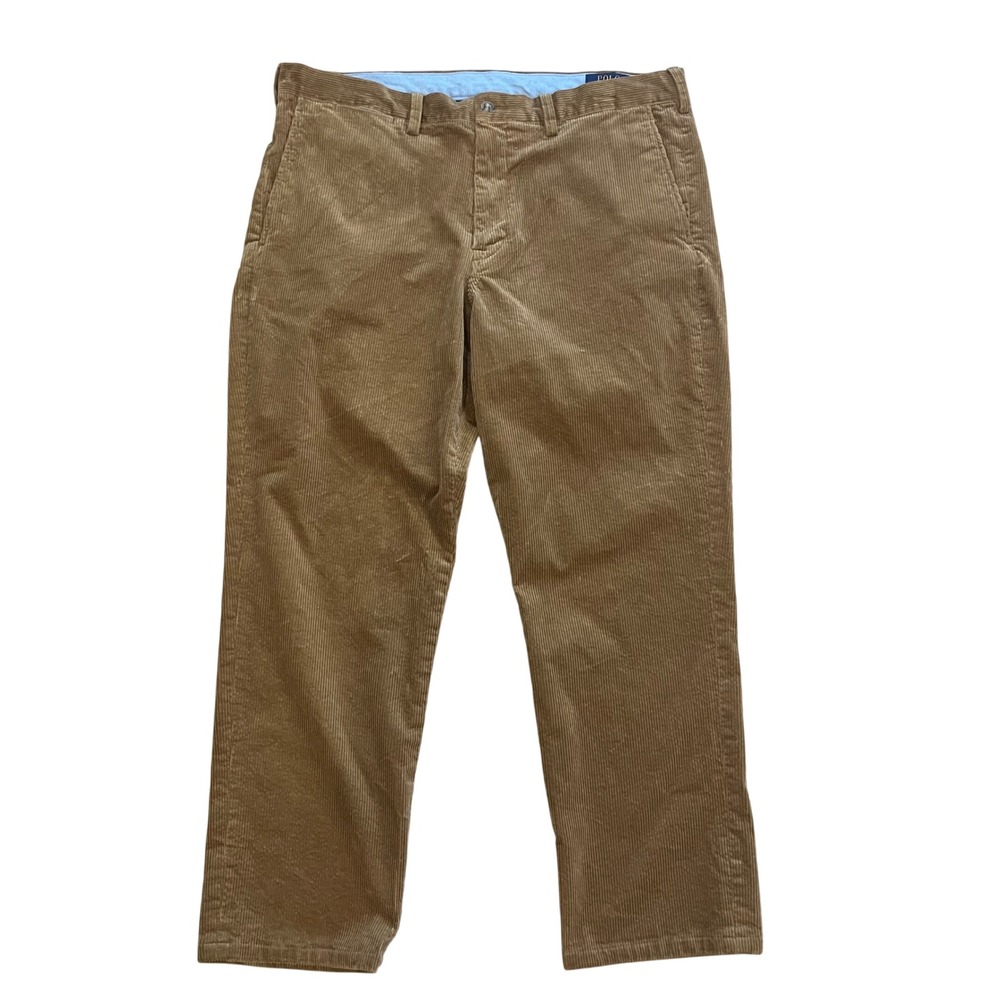 Polo Ralph Lauren Stretch Straight Fit Corduroy Pants Mens 36x30 Tan Brown